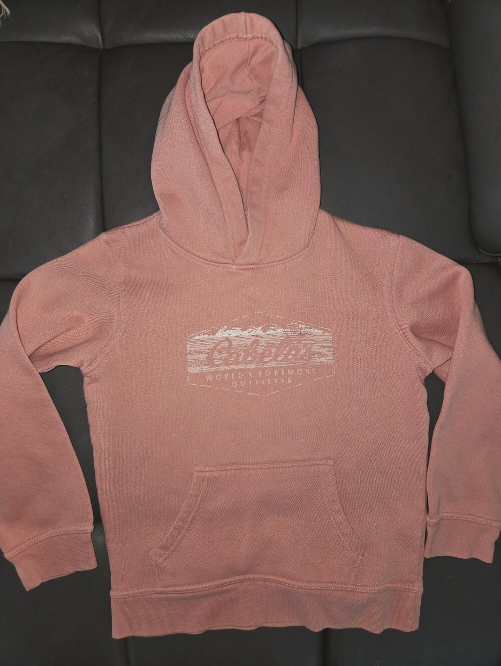 Cabela's Girls Salmon Pink Pullover Hoodie Size Medium GUC